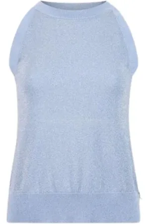 Jansen Amsterdam Dames, Tops, Blauw, Maat: L Viscose