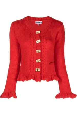 Ganni Dames, Truien, Rood, Maat: XS