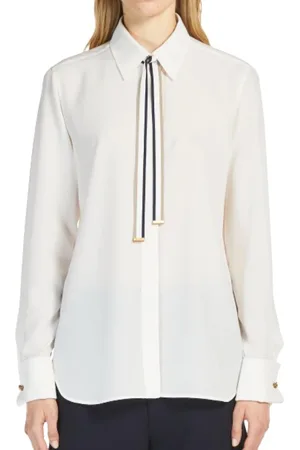 Max Mara Dames, Blouses & Shirts, Wit, Maat: S Zijde