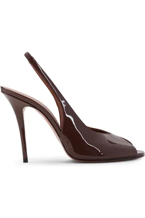 Amina Muaddi Dames, Schoenen, Bruin, Maat: 40 EU Leer