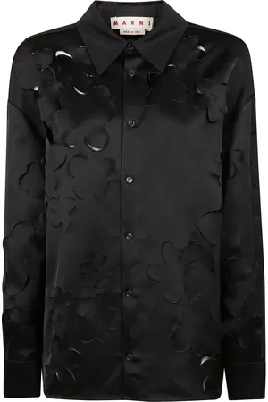 Marni Dames, Blouses & Shirts, Zwart, Maat: XS Katoen