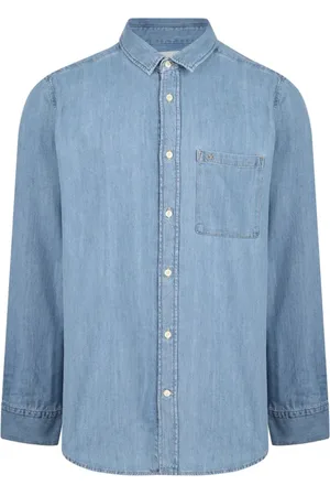 Calvin Klein Heren, Overhemden, Blauw, Maat: M Denim
