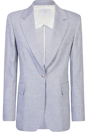 ELEVENTY Dames, Jassen, Blauw, Maat: 3XS Linnen