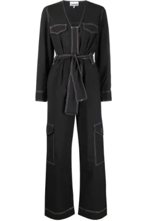 Ganni Dames, Jumpsuits & Playsuits, Zwart, Maat: M Katoen