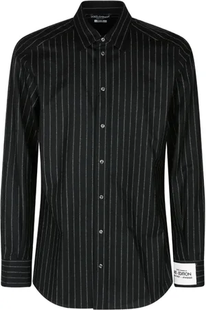 Dolce & Gabbana Heren, Overhemden, Zwart, Maat: L Wol