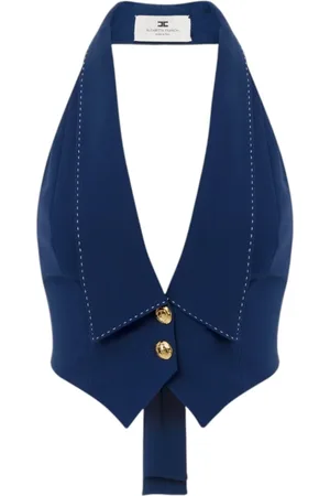 Elisabetta Franchi Dames, Jassen, Blauw, Maat: XS Poliester