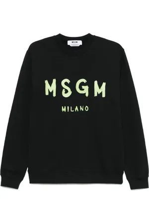 Msgm Heren, Sweatshirts & Hoodies, Zwart, Maat: L Katoen