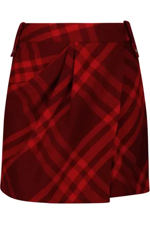 Burberry Dames, Rokken, Rood, Maat: 2XS Wol