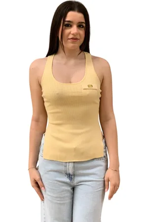 Elisabetta Franchi Dames, Tops, Geel, Maat: M Zijde