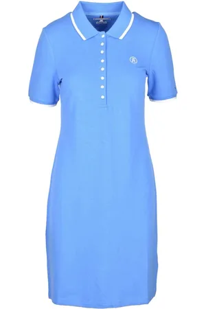 Tommy Hilfiger Dames, Jurken, Blauw, Maat: S Katoen