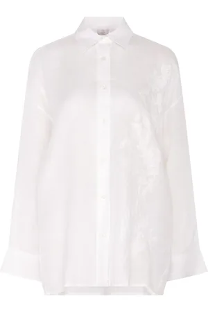 ELEVENTY Dames, Blouses & Shirts, Wit, Maat: S Linnen