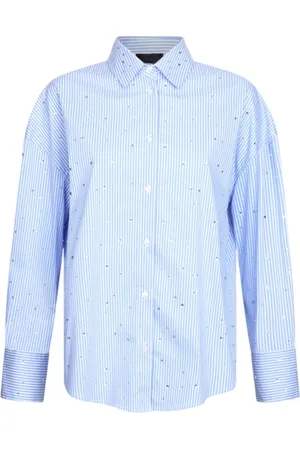 Liu Jo Dames, Blouses & Shirts, Blauw, Maat: S Katoen