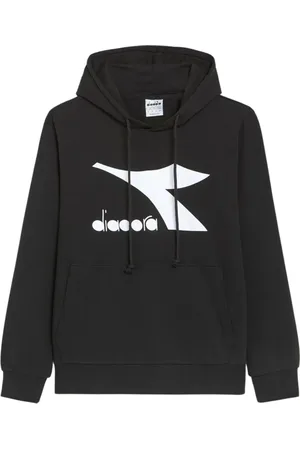 Diadora Heren, Sweatshirts & Hoodies, Zwart, Maat: 2XL Katoen