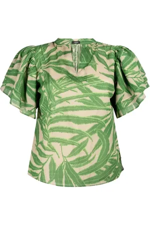 Jansen Amsterdam Dames, Blouses & Shirts, Groen, Maat: XL