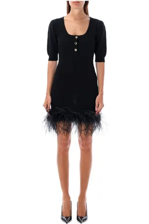 Alessandra Rich Dames, Jurken, Zwart, Maat: S Wol