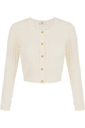 Elisabetta Franchi Dames, Truien, Wit, Maat: XL Viscose