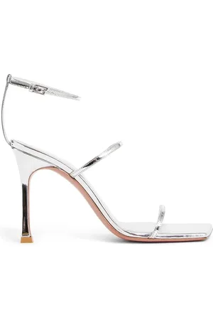 Amina Muaddi Dames, Schoenen, Grijs, Maat: 37 EU Leer