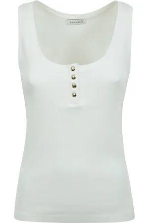 ANINE BING Dames, Tops, Wit, Maat: M Katoen