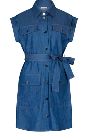 Liu Jo Dames, Jurken, Blauw, Maat: S Katoen