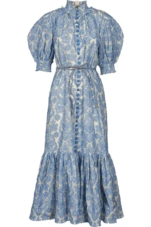 ZIMMERMANN Dames, Jurken, Blauw, Maat: L Katoen
