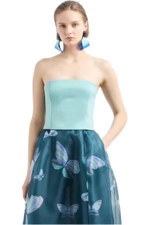 Emporio Armani Dames, Tops, Blauw, Maat: XS