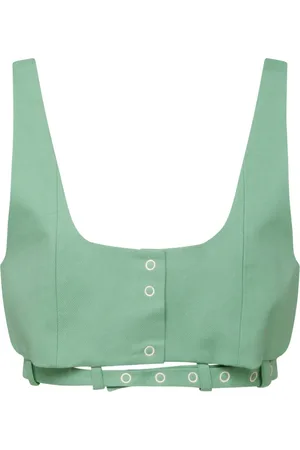 Ganni Dames, Tops, Groen, Maat: XS Katoen