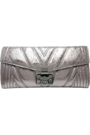 MCM Dames, Pre-owned, Grijs, Maat: ONE Size Leer