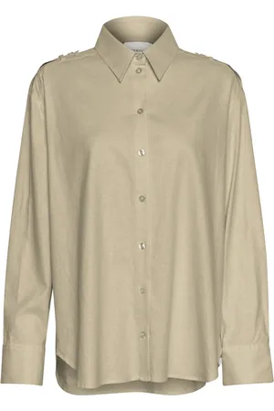 Gestuz Dames, Blouses & Shirts, Groen, Maat: 2XL Linnen