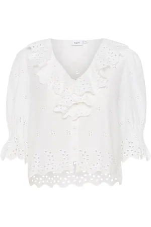 Saint Tropez Dames, Blouses & Shirts, Wit, Maat: S