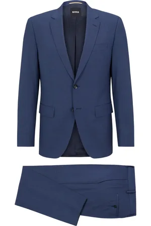 HUGO BOSS Heren, Pakken, Blauw, Maat: 3XL Wol