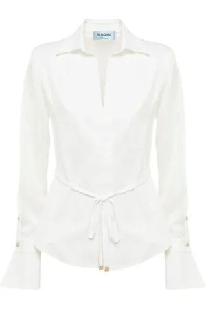 Blugirl Dames, Blouses & Shirts, Wit, Maat: XS Katoen