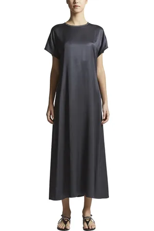 PESERICO SIGN Dames, Jurken, Blauw, Maat: 2XS Satijn