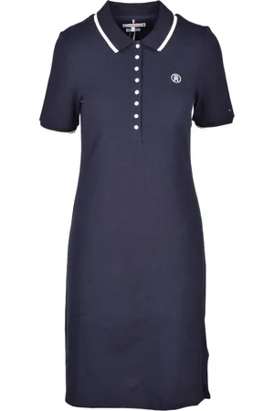 Tommy Hilfiger Dames, Jurken, Blauw, Maat: M Katoen