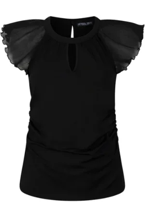 Jansen Amsterdam Dames, Blouses & Shirts, Zwart, Maat: XS