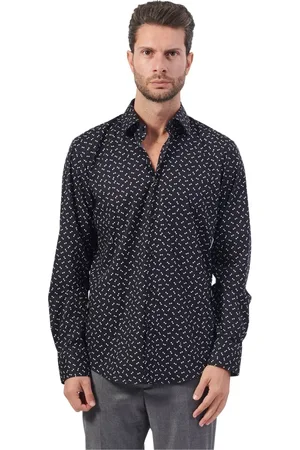 HUGO BOSS Heren, Overhemden, Zwart, Maat: 4XL Katoen
