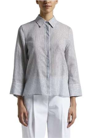 PESERICO SIGN Dames, Blouses & Shirts, Blauw, Maat: 3XS Katoen