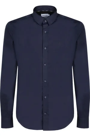 Calvin Klein Heren, Overhemden, Blauw, Maat: XS Katoen