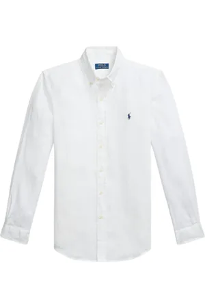 Ralph Lauren Heren, Overhemden, Wit, Maat: M Linnen
