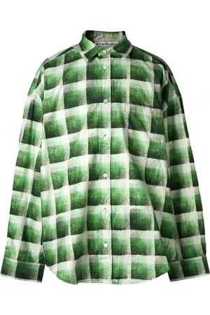 Acne Studios Heren, Overhemden, Groen, Maat: L Katoen