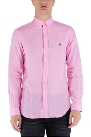 Ralph Lauren Heren, Overhemden, Roze, Maat: S Linnen