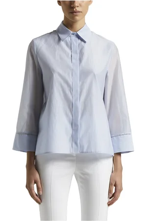 PESERICO SIGN Dames, Blouses & Shirts, Blauw, Maat: 2XS Katoen