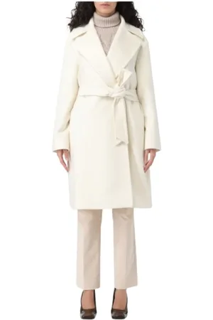 Max Mara Dames, Mantels, Wit, Maat: S Wol