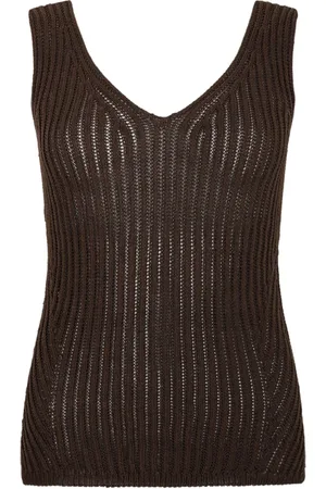 Max Mara Dames, Tops, Bruin, Maat: M Katoen
