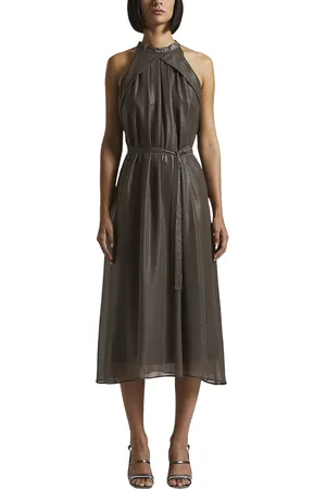 PESERICO SIGN Dames, Jurken, Bruin, Maat: M Chiffon