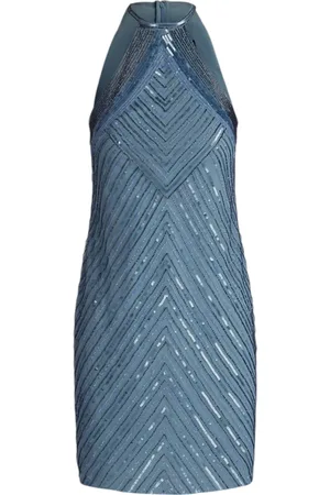 Ralph Lauren Dames, Jurken, Blauw, Maat: M Poliester