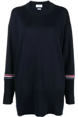 Thom Browne Dames, Truien, Blauw, Maat: 2XS Wol