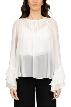 Max Mara Dames, Blouses & Shirts, Wit, Maat: S Zijde