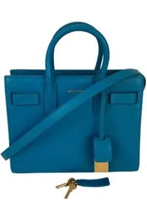 Saint Laurent Dames, Pre-owned, Blauw, Maat: ONE Size Leer