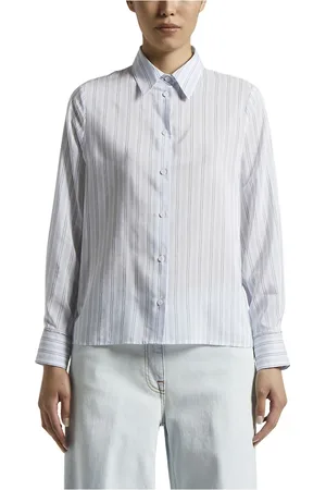 PESERICO SIGN Dames, Blouses & Shirts, Blauw, Maat: 2XL Katoen