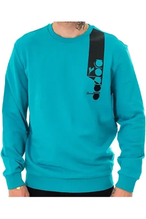 Diadora Heren, Sweatshirts & Hoodies, Blauw, Maat: M Katoen